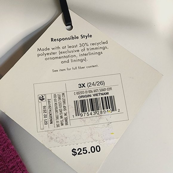 NWT AVA & VIV Solid All Purple 3/4 Sleeve Crepe Top Womens Plus Size 3X - Picture 7 of 8